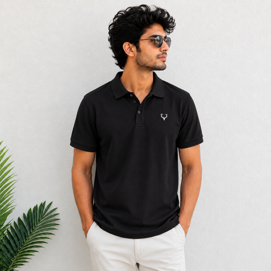 MFW mars polo collar Tshirt 1 pc @199 and 3 pcs @ 499[Black]