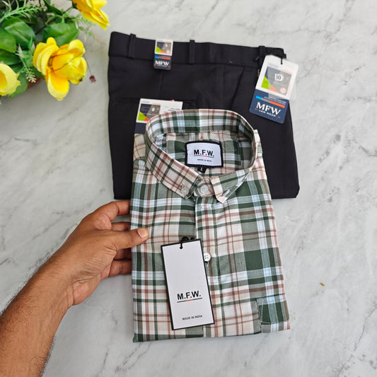 2 in 1 combo MFW oxford shirts+ lenin polo fit pant combo buy @550 rs only