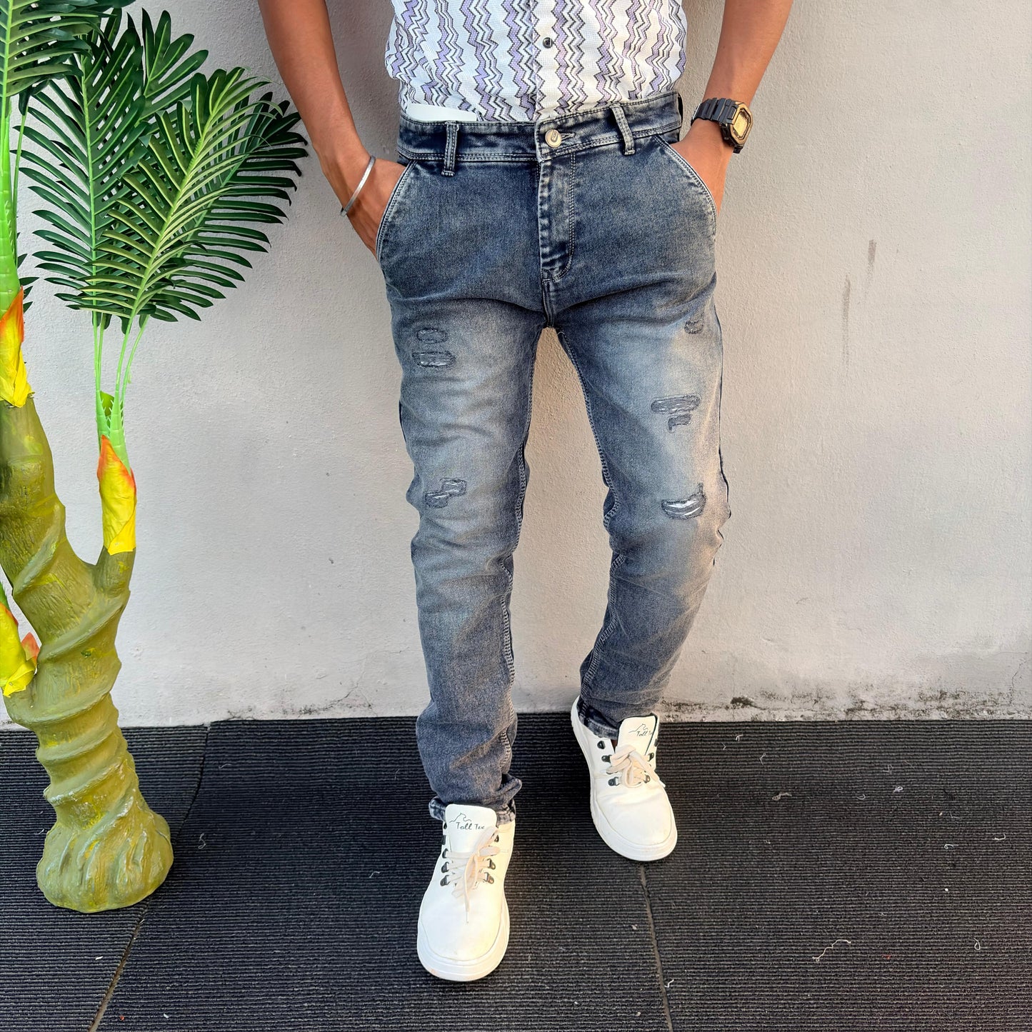 Mens torn side pocket balloonfit heavy quality jeans Buy 2 pcs combo @999