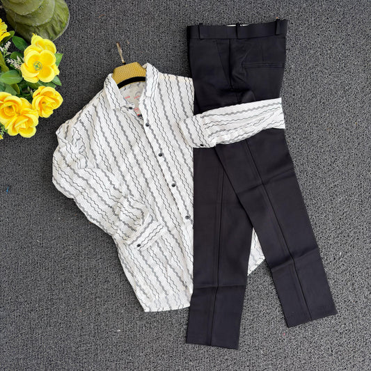 2 in 1 Combo zig zag netted fabric shirts+ polo fit pants buy @600