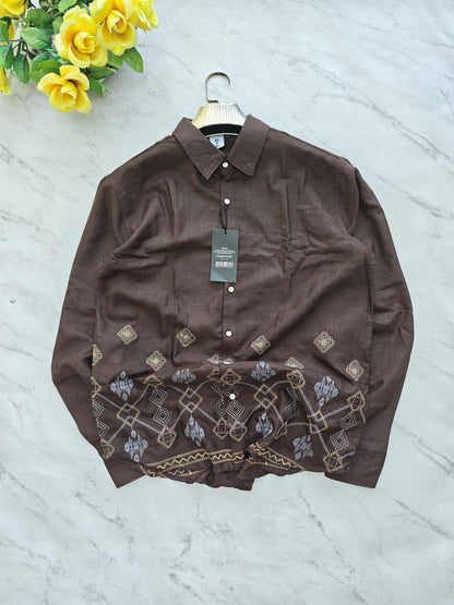 Men's Full sleeve Bottom Embroidery Shirts single pcs @350 and Buy 3 pc combo @999