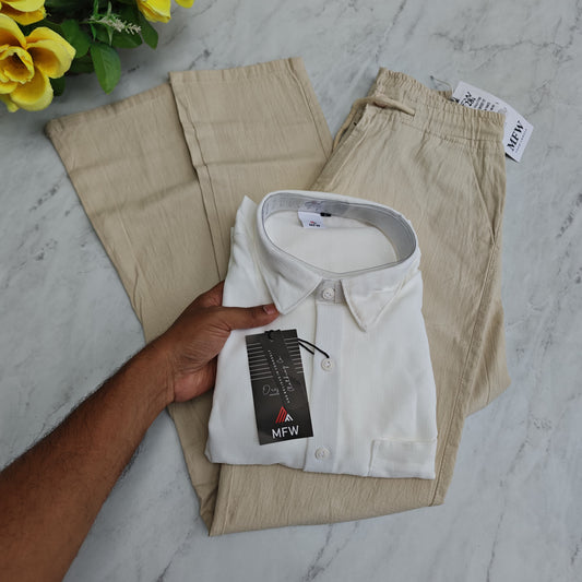 2 in 1 combo MFW Lenin shirts + MFW Lenin relax fit pant combo buy @600 rs only
