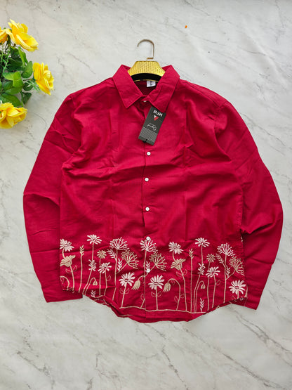 Men's Full sleeve Bottom Embroidery Shirts single pcs @350 and Buy 3 pc combo @999