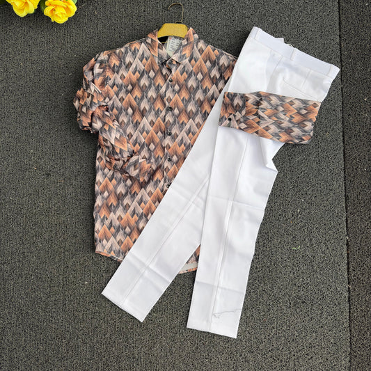 2 in 1 combo printed shirts + polo fit pant buy @600