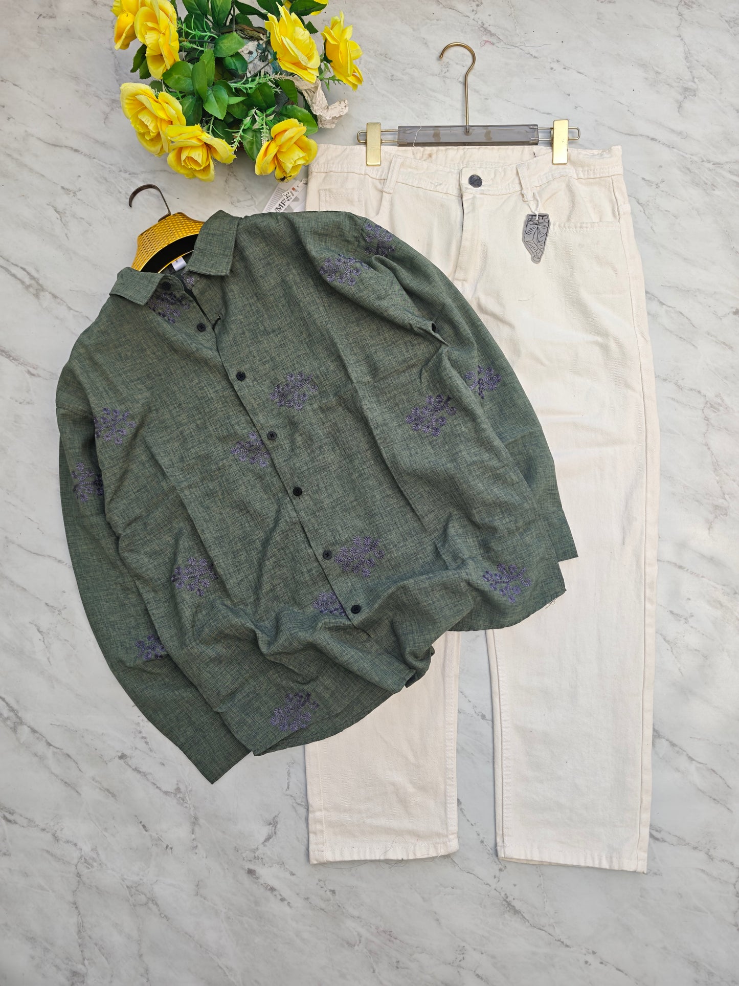 2 in 1 combo MFW embroidery shirts + mom fit pant combo buy @600 rs only
