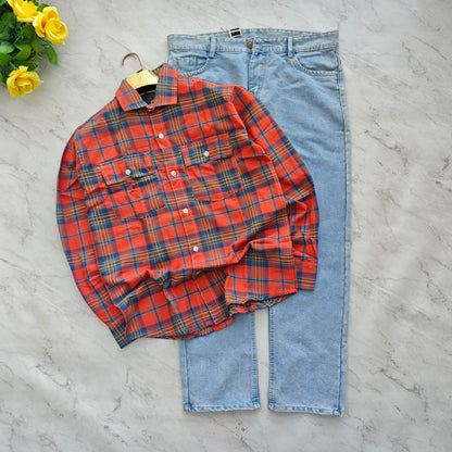 2 in 1 combo double pocket back printed shirts + plain mom fit jeans pant combo buy 550 rs only