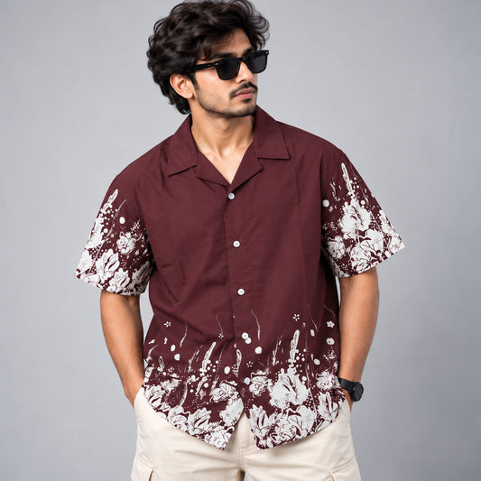 MFW Cuban Collar Border print half sleeve viscous shirts buy @250rs only