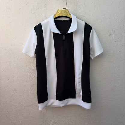 Men's korean Collar  old money Zipper Half sleeve Tshirt 1 pc @199 and 3 pcs @ 499(Black)