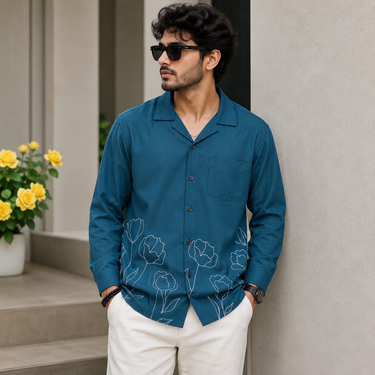 MFW Cuban Collar Border print shirts Single pcs @299 and Buy 4 pcs combo @999