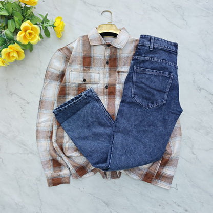 2 in 1 combo mfw back printed shirts+plain momfit jeans pant combo buy @600 rs only