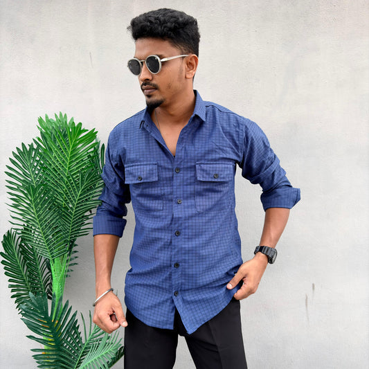 MFW Full sleeve Double pocket Netted fabric Shirt single pcs @299 and Buy 4 pcs combo @999