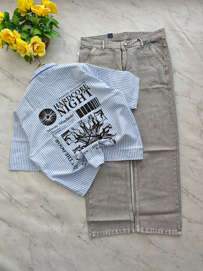 2 in 1 Combo Boxy baggy back printed shirts + Baggy jeans pant buy @600 rs