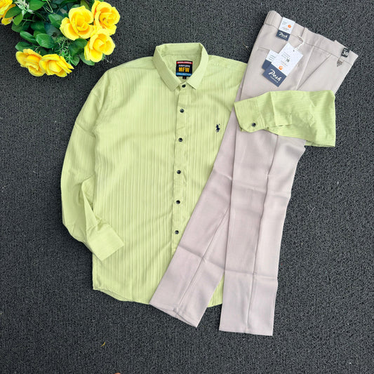2 in 1 combo Popcorn Shirts+ Lenin polo fit pant buy @400
