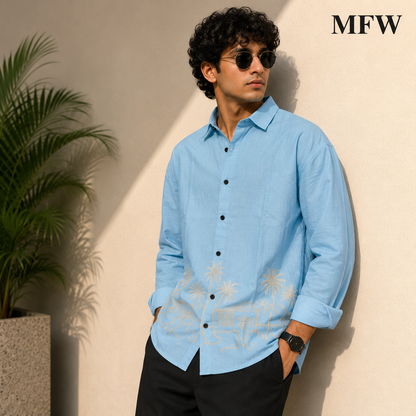 Men's Full sleeve Cotton Bottom Embroidery Shirts single pcs @350 and Buy 3 pc combo @999 (N3)