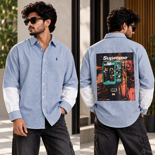 MFW DOCTOR SLEEVE BAGGY SHIRTS Single pcs @350 and Buy 3 pcs combo @999 (BLUE)