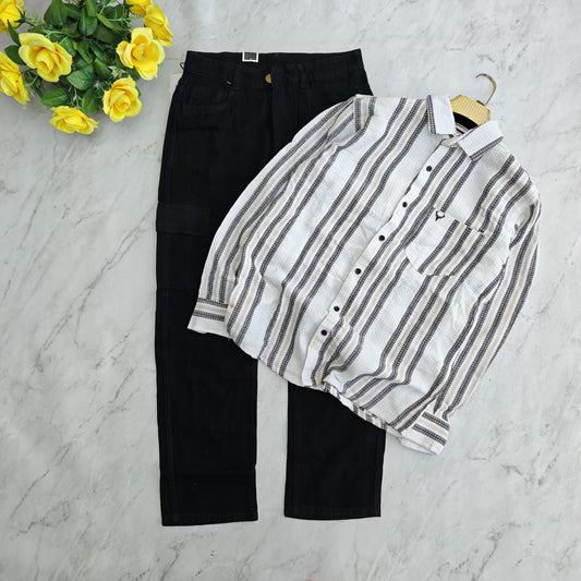 2 in 1 combo MFW waffle jute shirts + 6 mom fit jeans combo buy@550 rs only