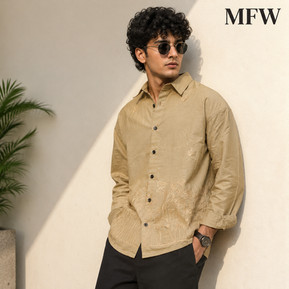 Men's Full sleeve Cotton Bottom Embroidery Shirts single pcs @350 and Buy 3 pc combo @999 (N3)