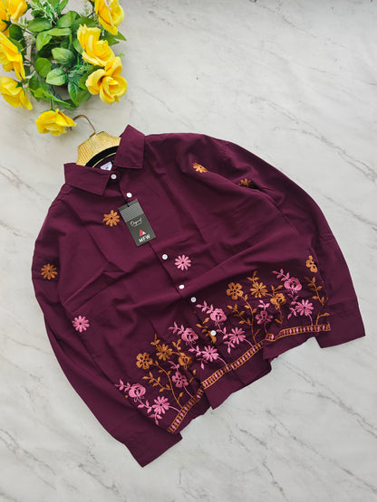 Men's Full sleeve Bottom Embroidery Shirts single pcs @350 and Buy 3 pc combo @999