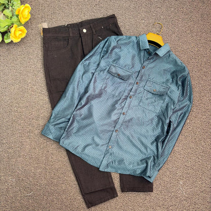 2 in 1 combo Double pocket shirts + mom fit jeans buy @600