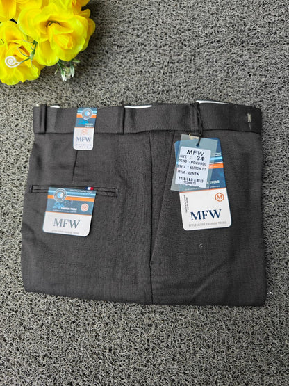 MFW Men's lenin textured polofit pants  buy 3 pant @ 1200 (dark grey)