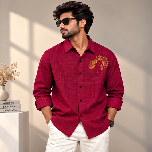 MFW Lenin embroidery work shirts Single pcs @299 and Buy 4 pcs combo @999