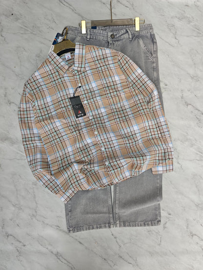 2 in 1 combo MFW checked shirts + mom fit jeans pant buy @600 rs only