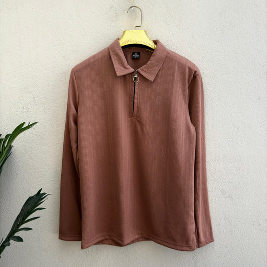 Men's  Full sleeve old money Zipper polo tshirt buy 3 pcs @499 and 1 pcs @199