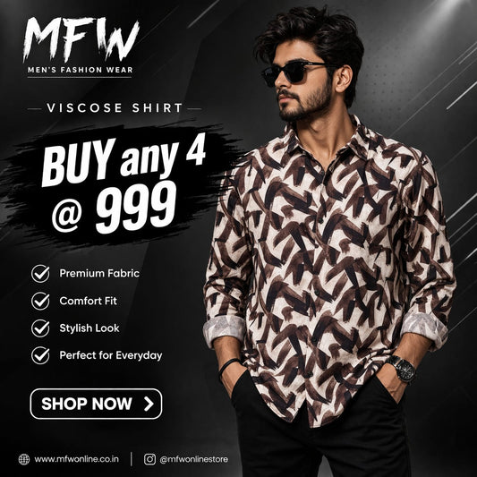 MFW vescose Printed Shirts single pcs @299 and Buy 4 pcs combo @999
