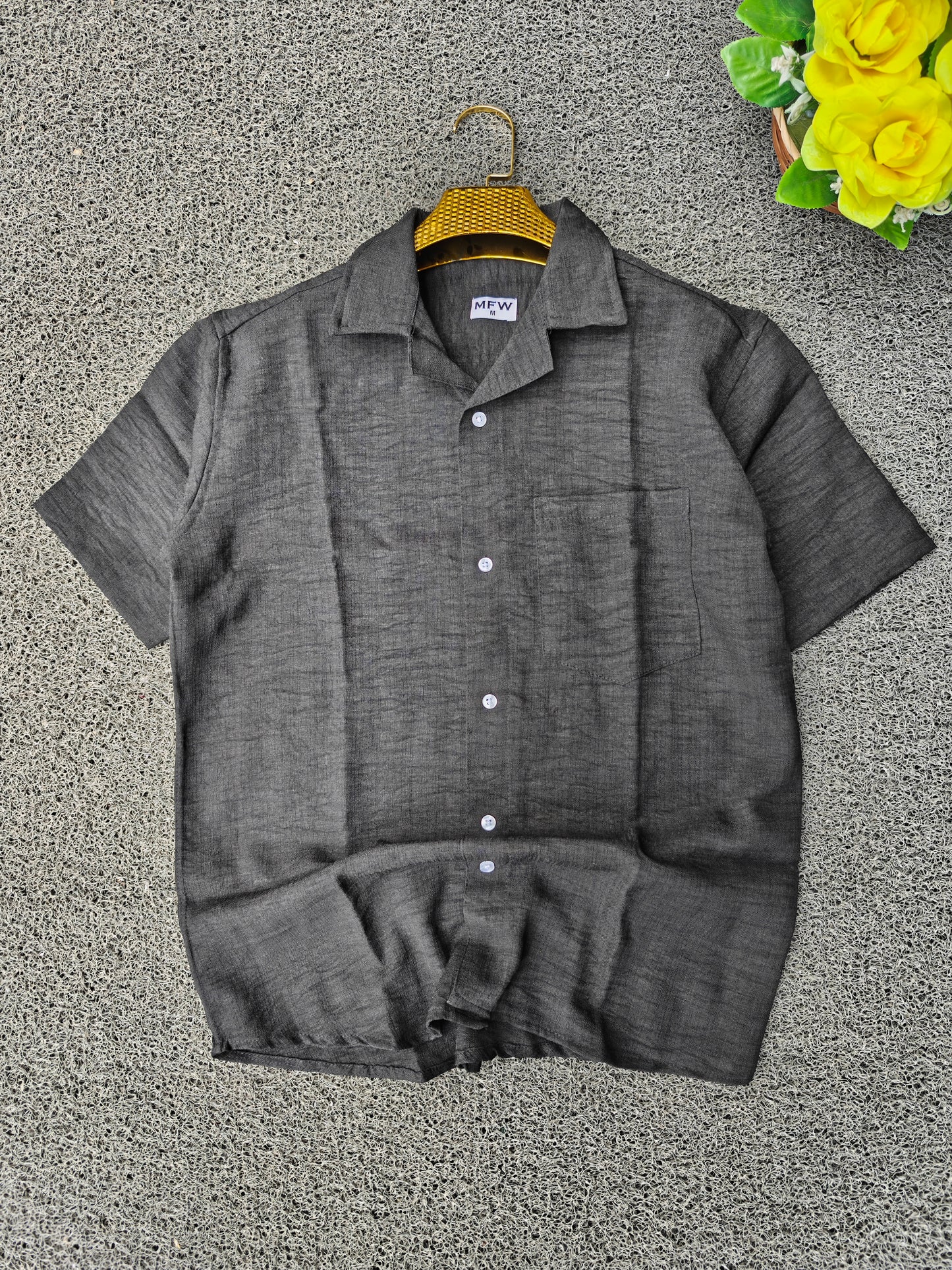 MFW  Lenin Cuban collar shirts buy 3 pcs @499 and 1 pcs @199 (BLACK)