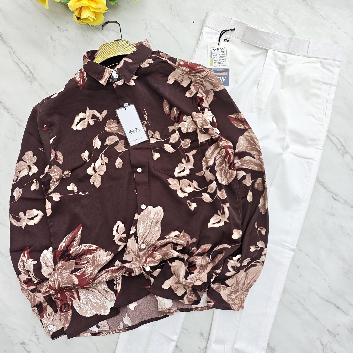 2 in 1 combo viscose printed shirts + lenin polo fit pants combo buy @600 rs only