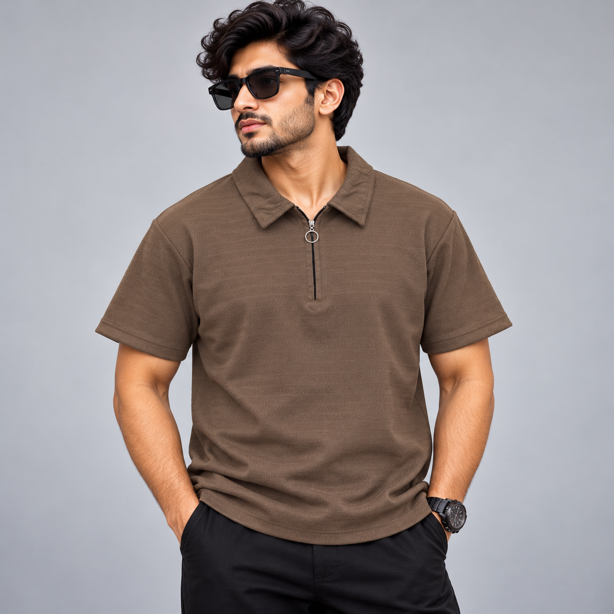Mfw Half sleeve zipper Tshirt 1 pc @199 and 3 pcs @ 499[New]