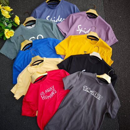 5 in 1 combo buy 5 pcs Random design Half sleeve tshirt buy @500 only (Read Description before ordering)
