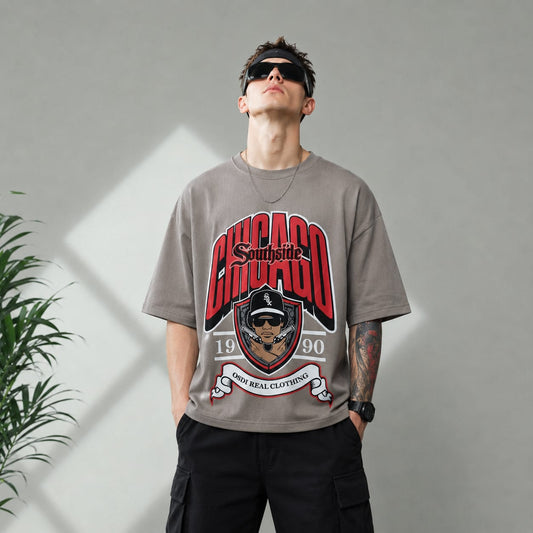 Round neck Front and back print drop shoulder Tshirt 1 pc @199 and 3 pcs @ 499