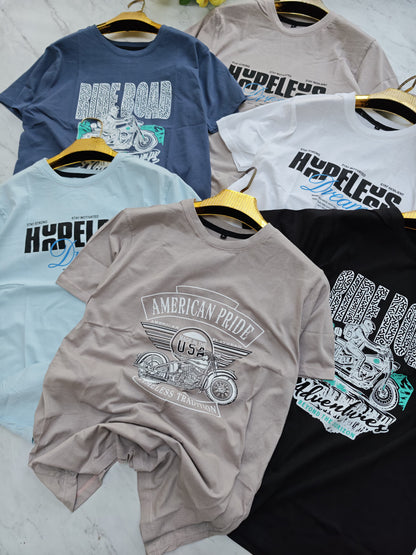 3 in 1 combo buy 3 pcs Random design CottonHalf sleeve tshirts buy 500 only(Read description before ordering)