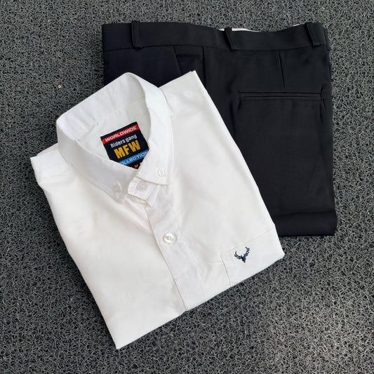 2 in 1 Combo Mfw Plain old money shirts & Barbie Polo fit pant combo @600 only