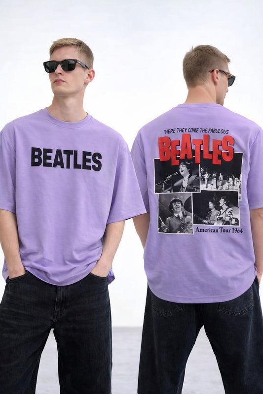 Round neck Front and back print drop shoulder Tshirt 1 pc @199 and 3 pcs @ 499(Beatles Design)