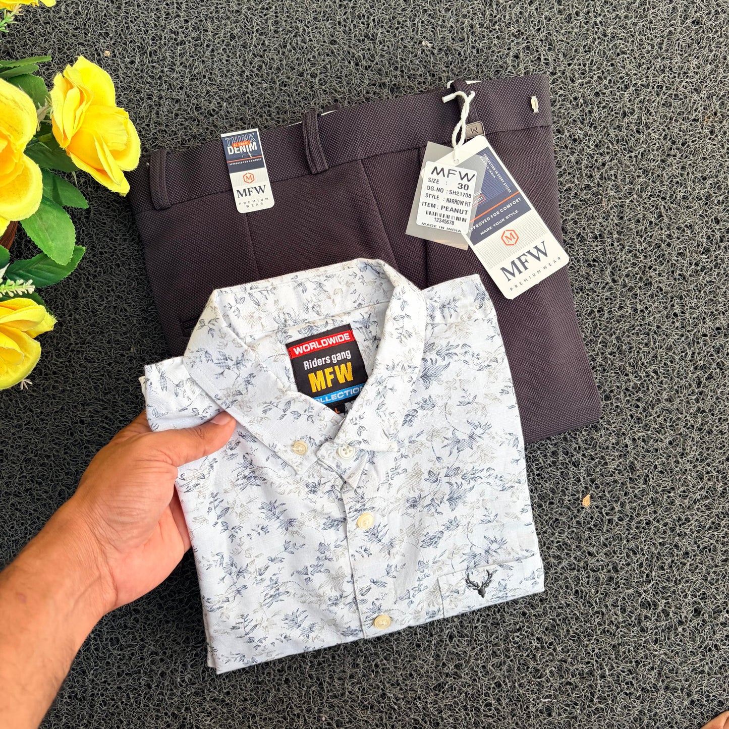 2 in 1 combo Old money Lenin printed shirts + peanut type polo fit pants buy @ combo 550 only