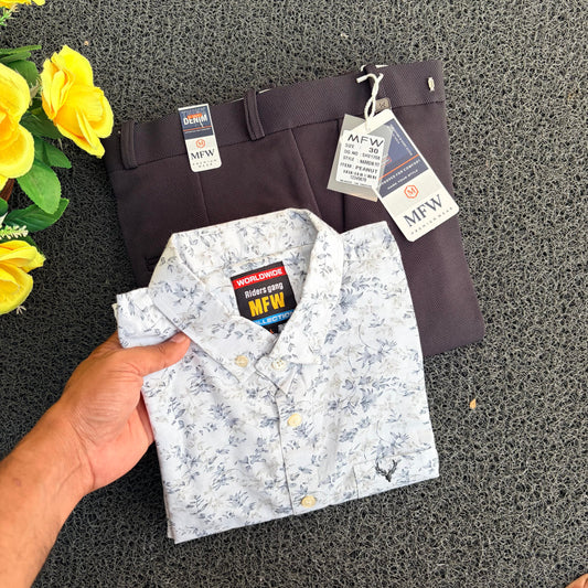 2 in 1 combo Old money Lenin printed shirts + peanut type polo fit pants buy @ combo 550 only