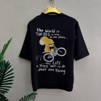 Move design Round neck Front and back Printed droup shoulder Tshirt 1 pc @199 and 3 pcs @ 499