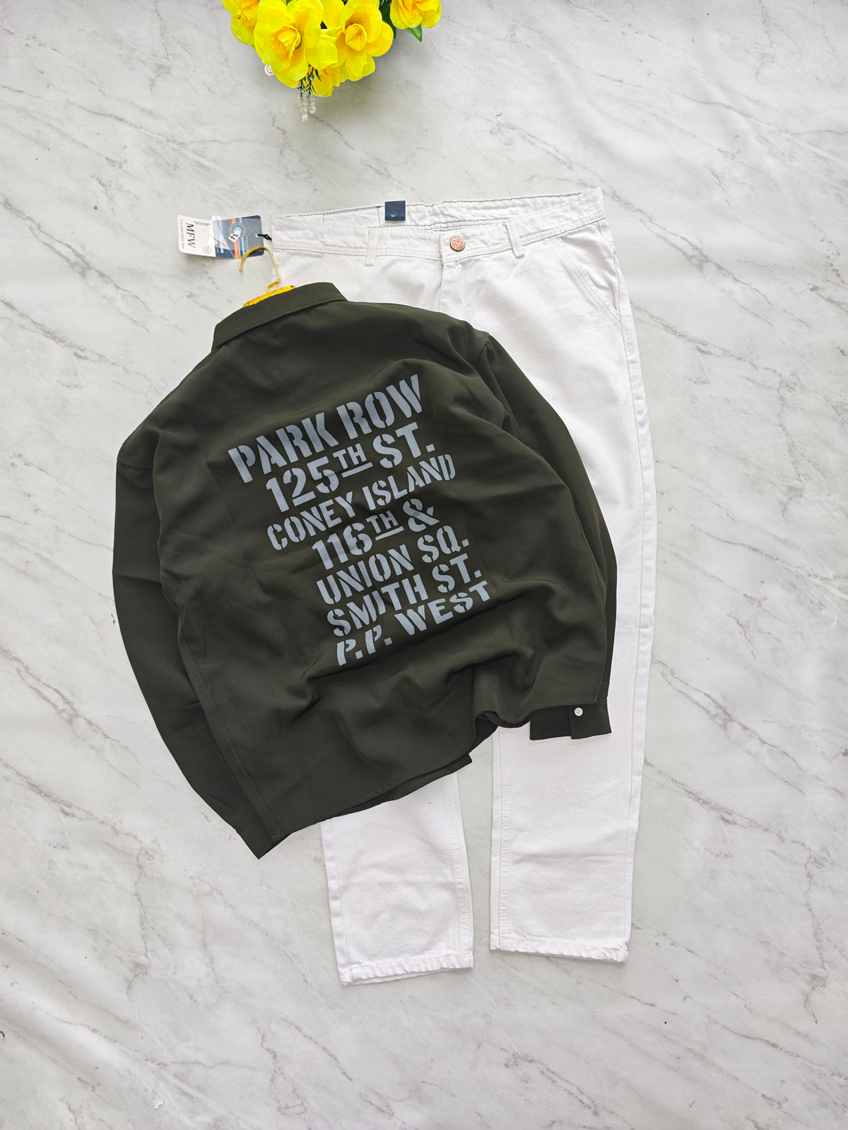 2 in 1 combo MFW Back printed shirts + mom fit jeans pant buy @600 rs only