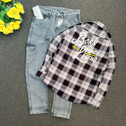 2 in 1 combo back Printed shirts + 6 pocket mom fit jeans buy @600 only