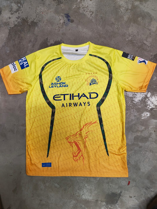 Round neck Half sleeve CSK ipl jersey buy @200 rs only