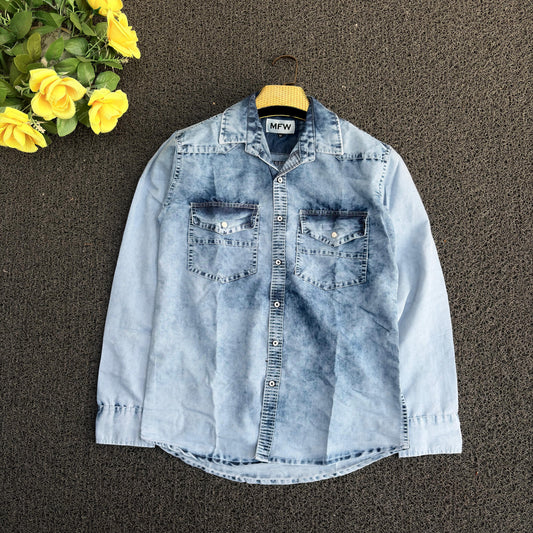 Mfw  Double pocket Denim Shirts single pcs @350 and Buy 3 pc combo @999