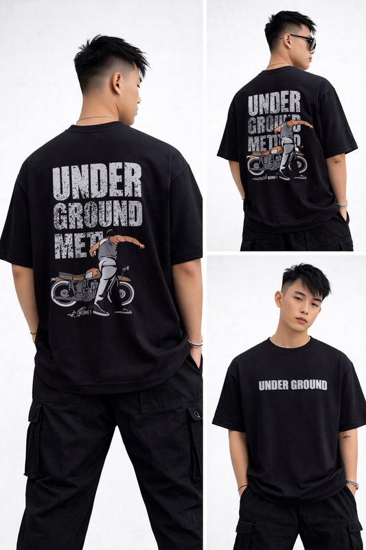 Round neck Front and back print droup shoulder Tshirt 1 pc @199 and 3 pcs @ 499