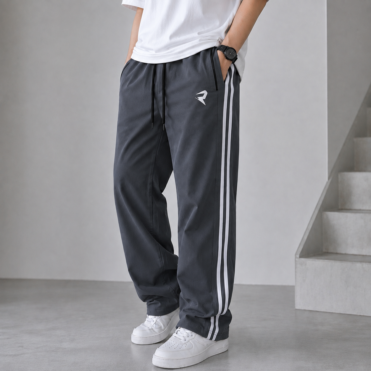 NS 3 Line baggy type track pants buy 3 pcs @499(Pls read description before ordering)[Grey]