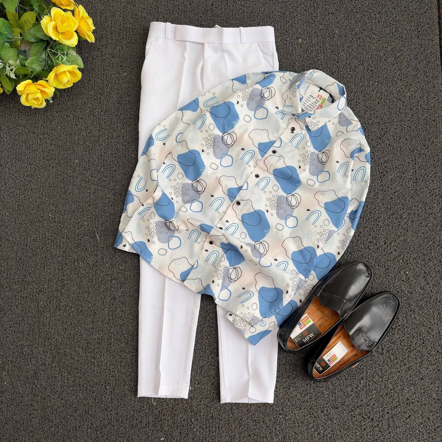 3 in 1 combo Printed shirts + shining polo fit pants + loafers combo buy @900 only