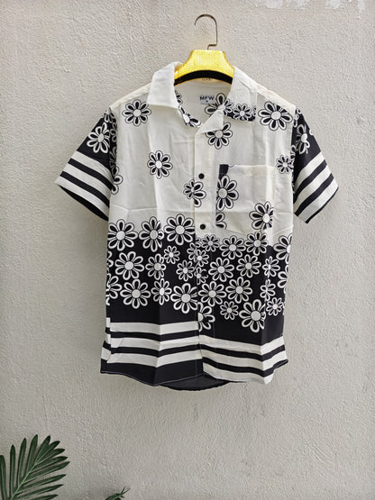 MFW Cuban collar viscose printed half sleeve shirts buy @250 rs only