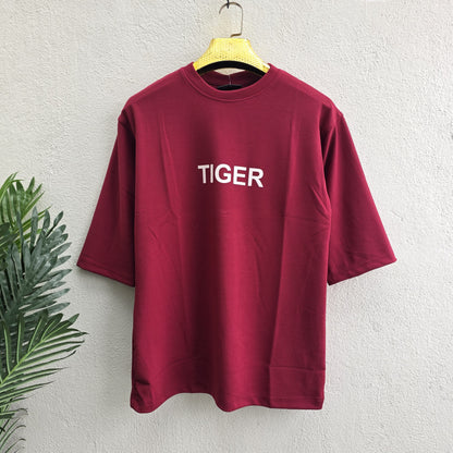 Tiger design Round neck Front and back Printed droup shoulder Tshirt 1 pc @199 and 3 pcs @ 499