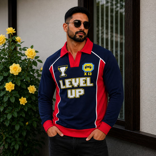 Men's korean Collar printed premium old money Zipper Full sleeve tshirts@249 (Fabric Reference – Please Read Description)