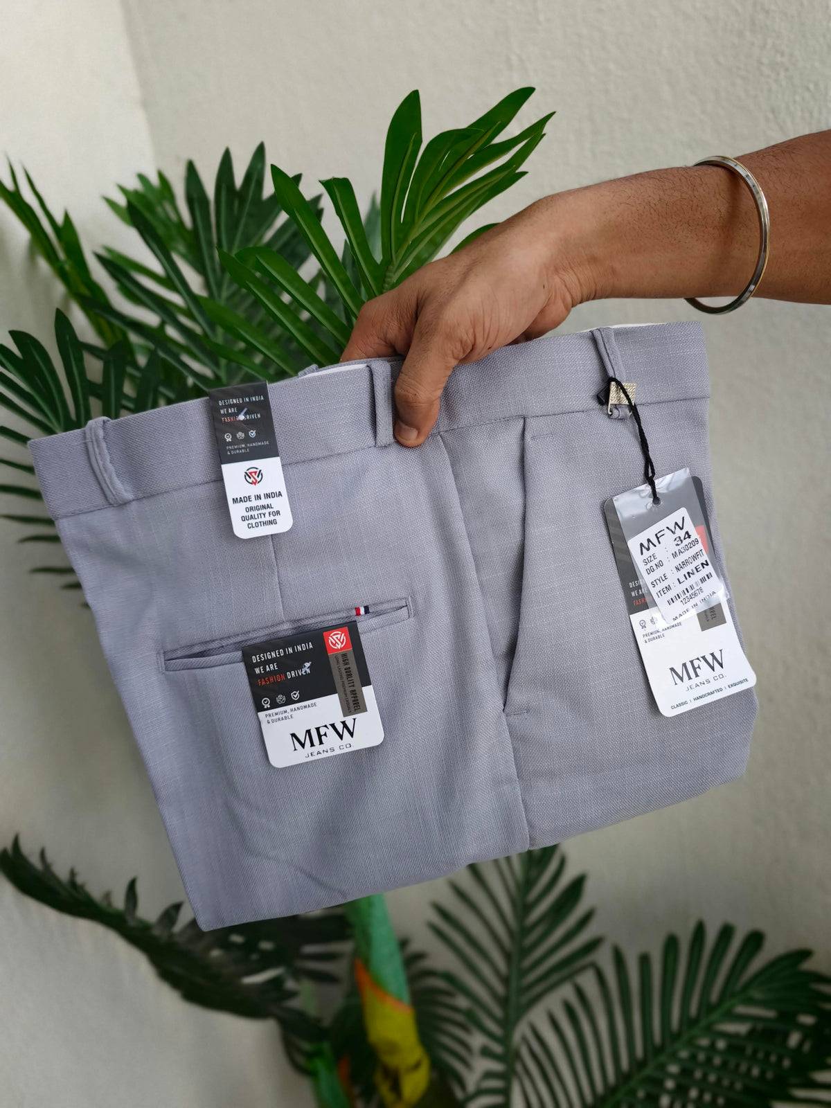 MFW Men's lenin textured polo fit pants  buy 3 pant @ 1200